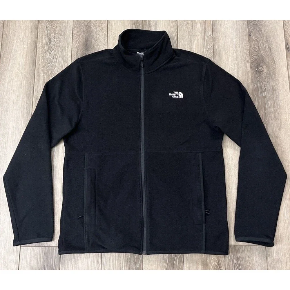 The North Face Circular Design Black Full Zip Lightweight Jacket Mens Sz Medium
